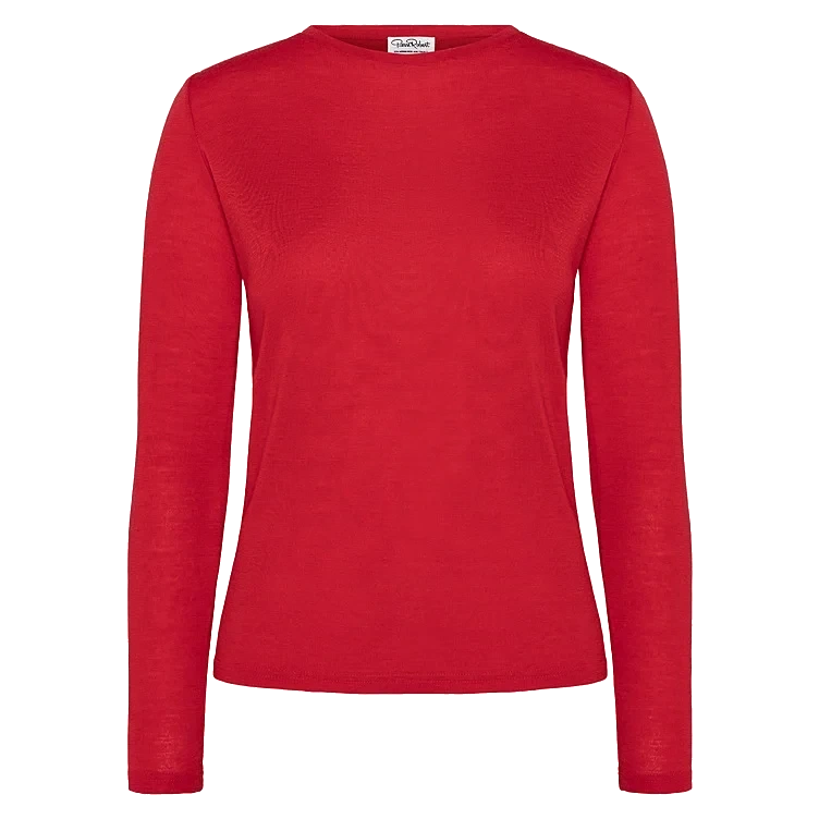 Wool Long Sleeve Red M Pierre Robert