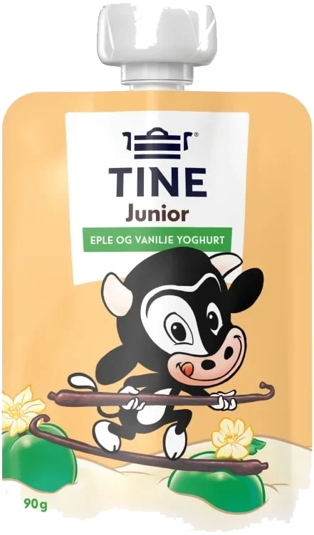 Yoghurt 0% m/Eple&Vanilje Junior 90g Tine