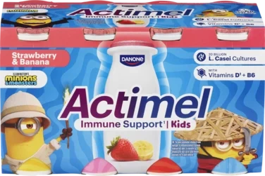 Actimel Drikkeyoghurt Jordbær-banan 8x100g