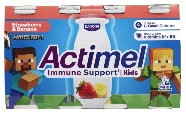 Drikkeyoghurt Jordbær&Banan 8x100g Actimel