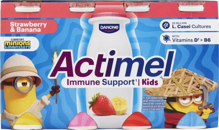 Drikkeyoghurt Jordbær&Banan 8x100g Actimel
