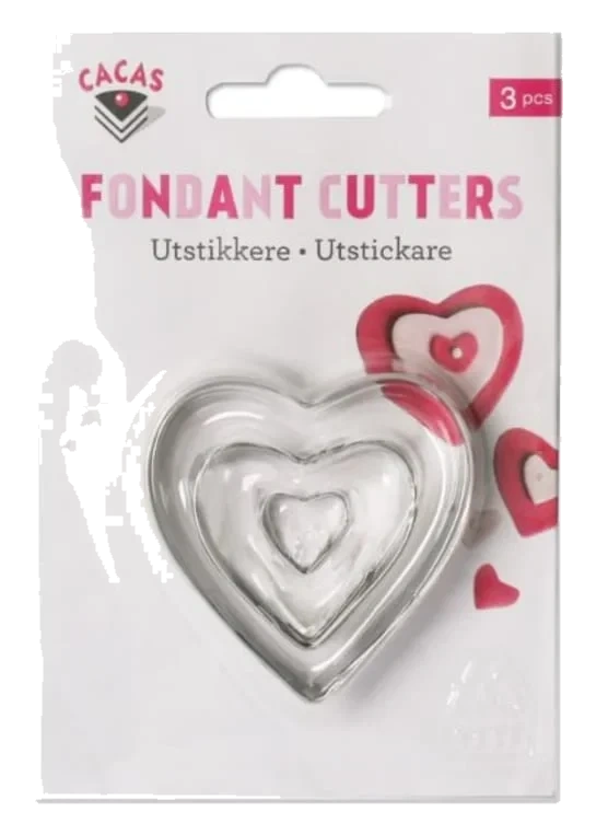 Utstikker Hjerte 3stk Cacas