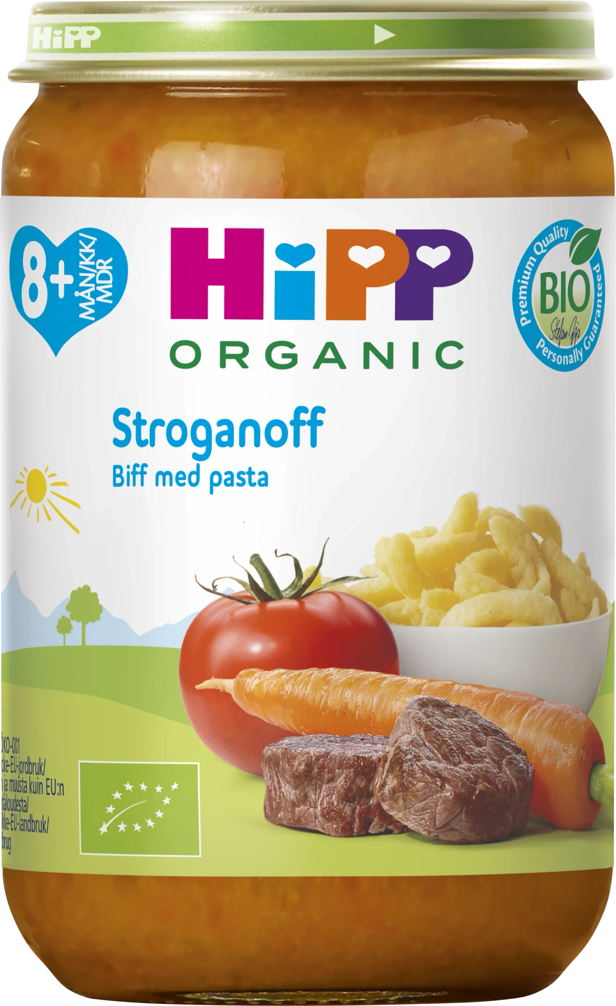 Barnmat Stroganoff Biff med pasta 8 Mån