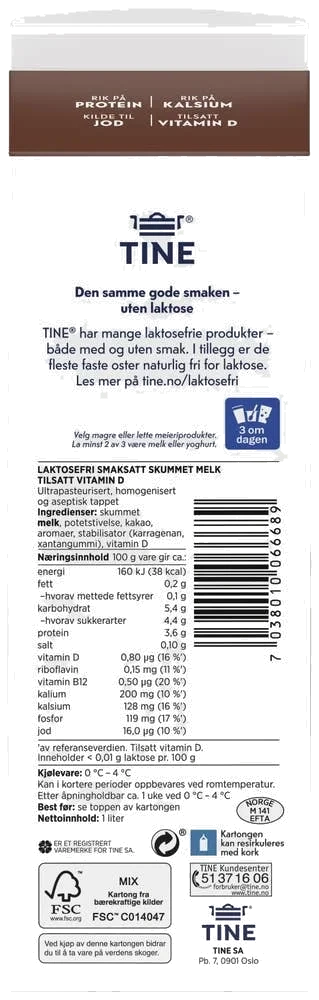 TINE Laktosefri Sjokomelk