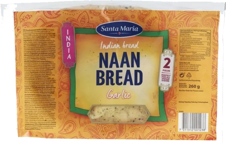 Naan Bread Garlic 260g St.Maria