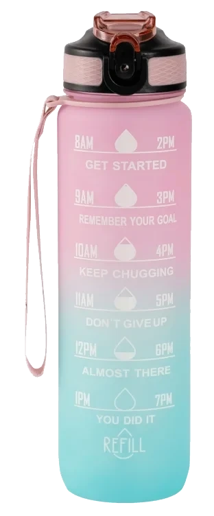 Drikkeflaske Light Pink & Blue 1000ml Hollywood Motivational Bottle