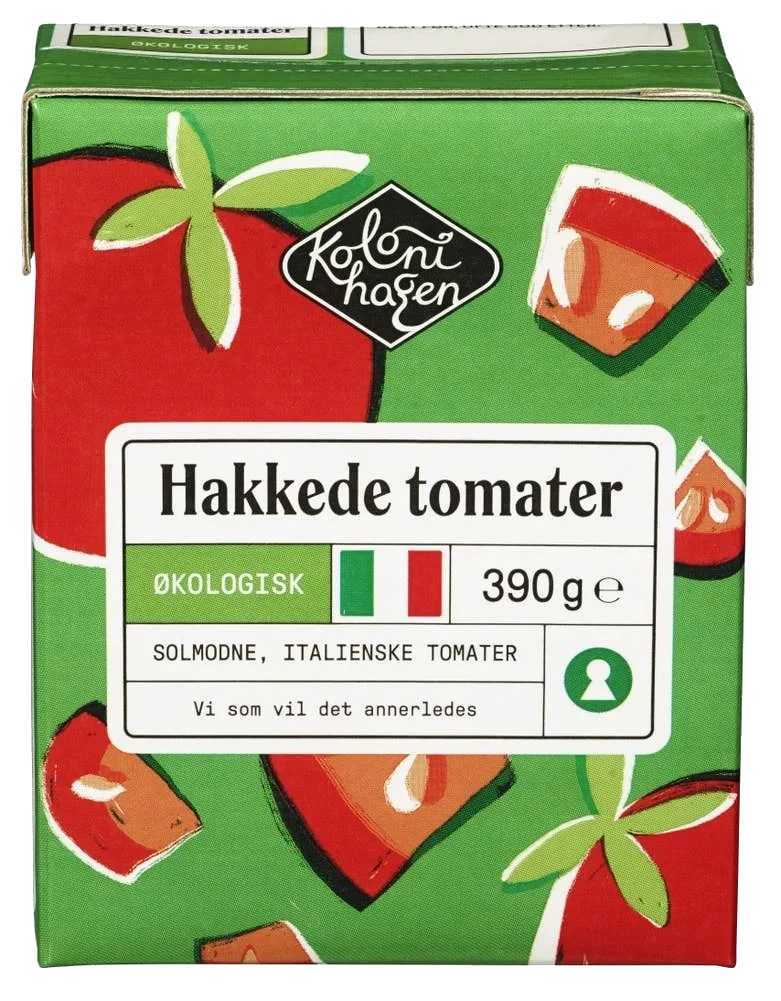 Økologiske hakkede tomater