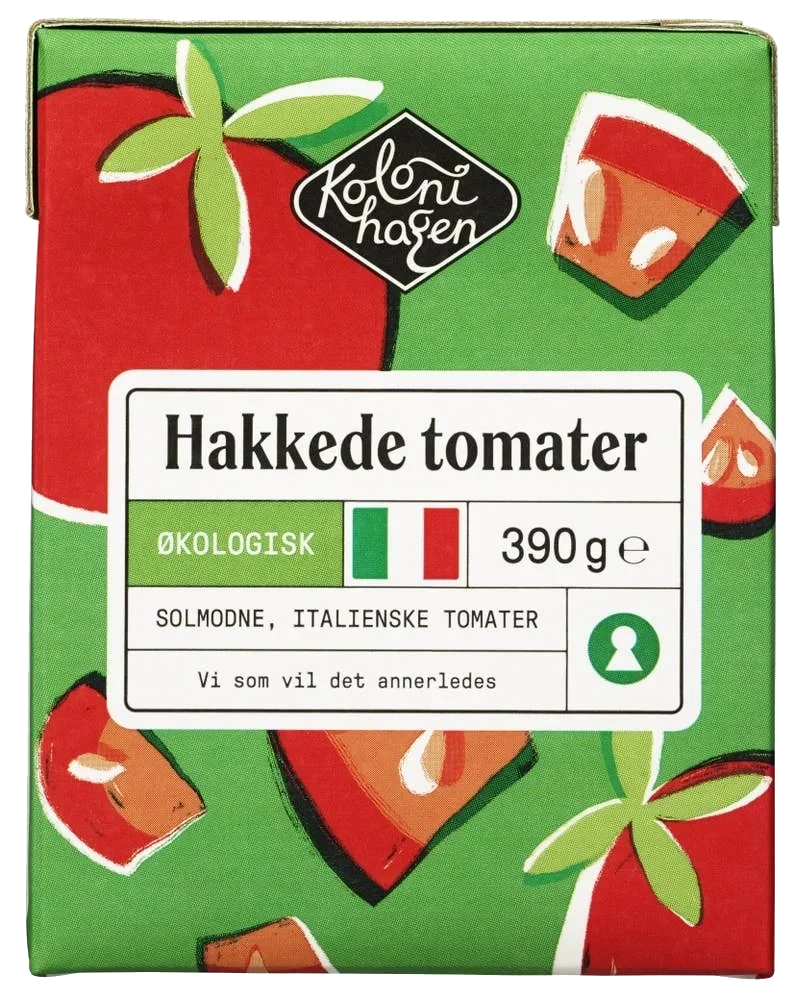 Økologiske hakkede tomater
