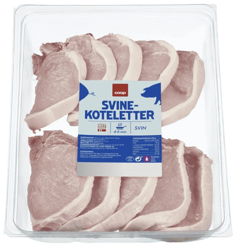 Coop Svinekoteletter ca 1,5kg