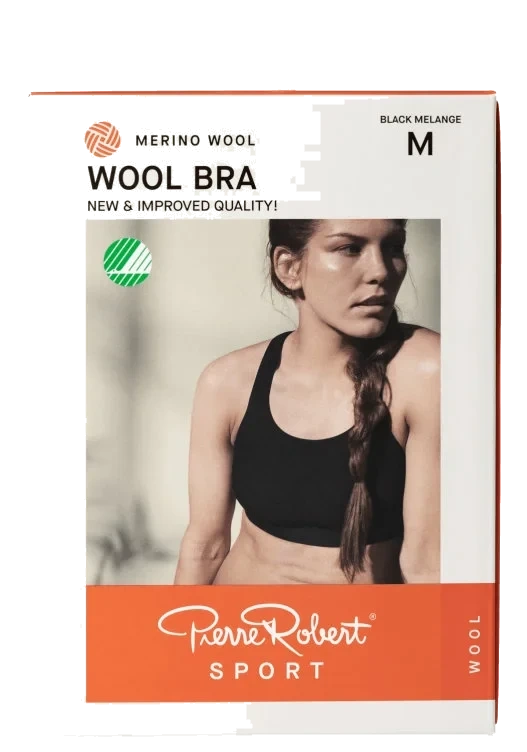 Sport Wool Bra Black Melange Xl