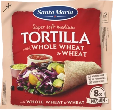 Tortilla Whole Wheat Medium (8-pack) 320g Santa Maria