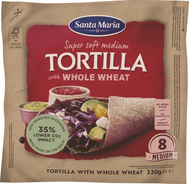 Tortilla Whole Wheat Medium (8-pack) 320g Santa Maria