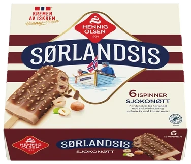 Sørlandsis Sjokonøtt 6stk Hennig-Olsen Is