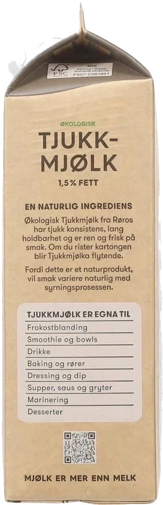 Økologisk tjukkmjølk