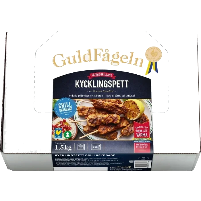 Grillade kycklingspett grillkrydda Fryst 1,5kg Guldfågeln