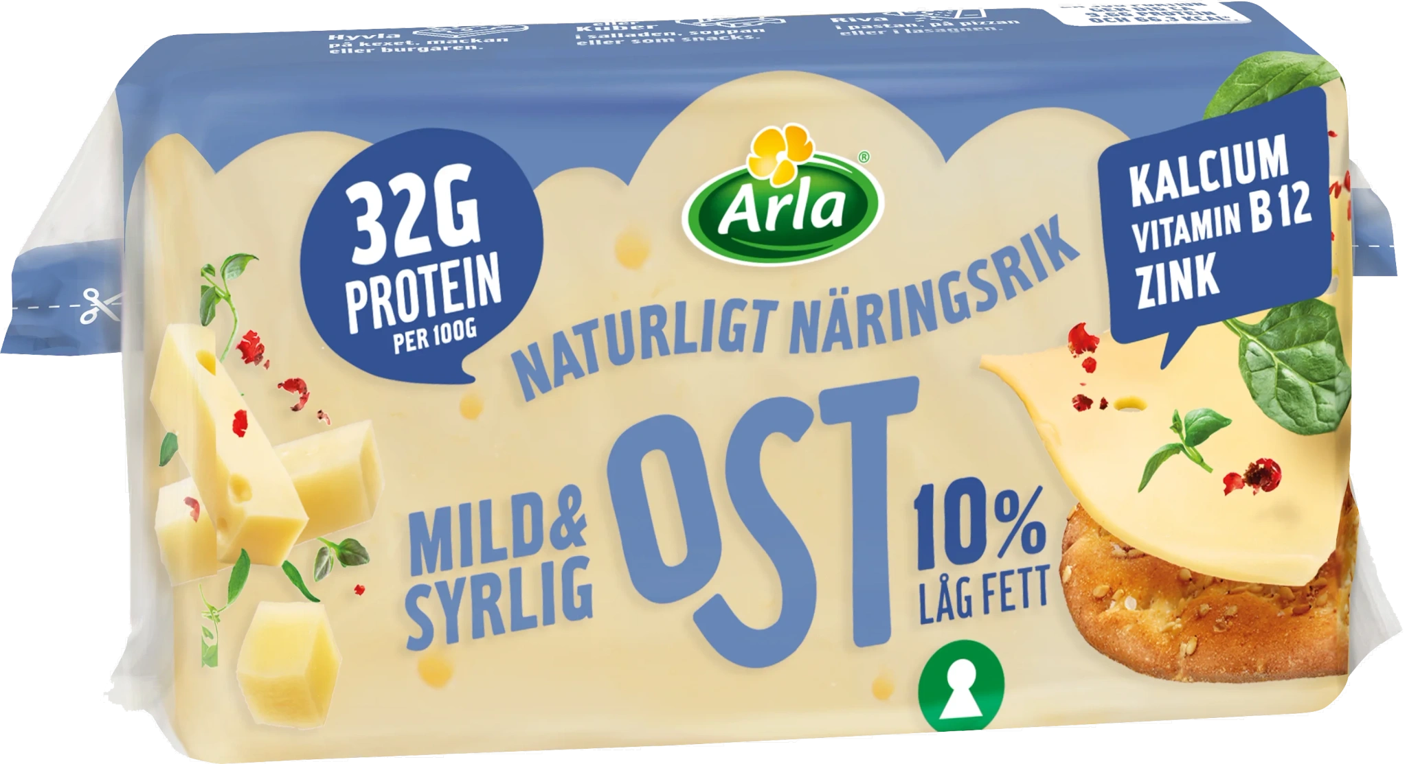 Mild/Syrlig ost 10% ca 500 g