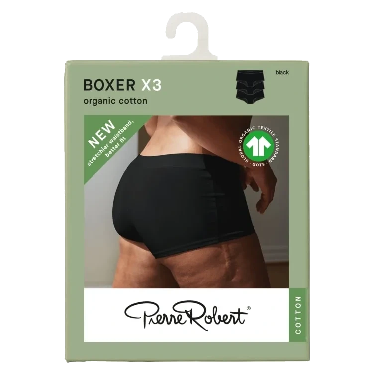 Boxer Cotton Black M Pierre Robert