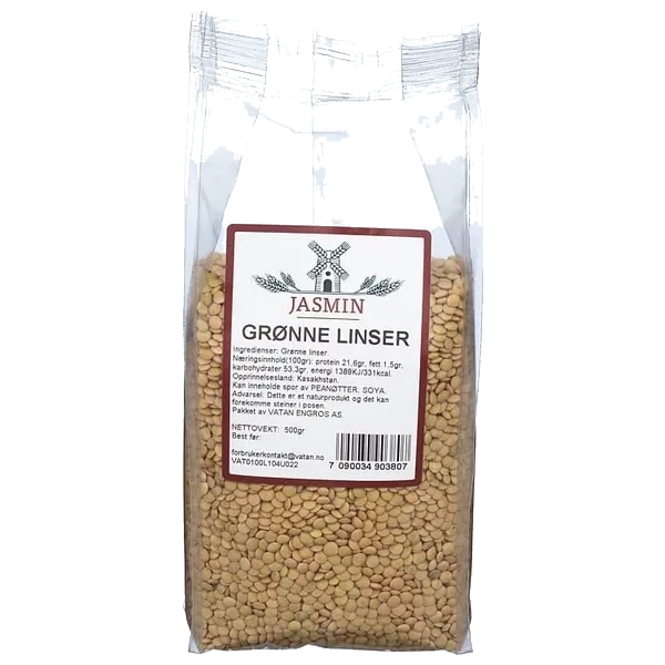 Linser Grønne 500g Jasmin