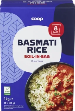 Rice Basmati Boil-in-bag 8x125g Sust. Rice Program