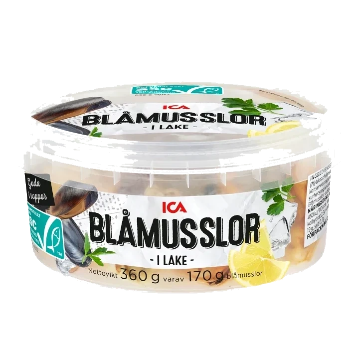 Blåmusslor i lake Miljömärkt 170g ICA