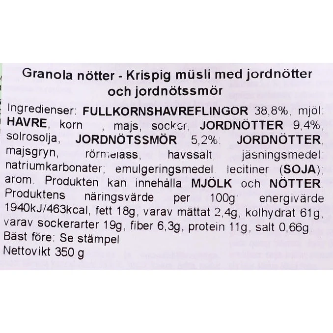 Granola Jordnötter & Jordnötssmör