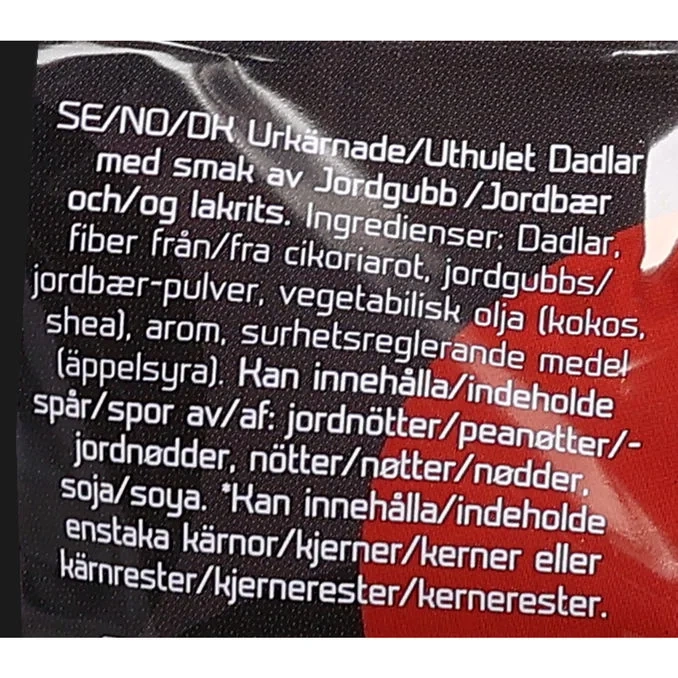 Dadlar Peacemärke Jordgubb & Lakrits