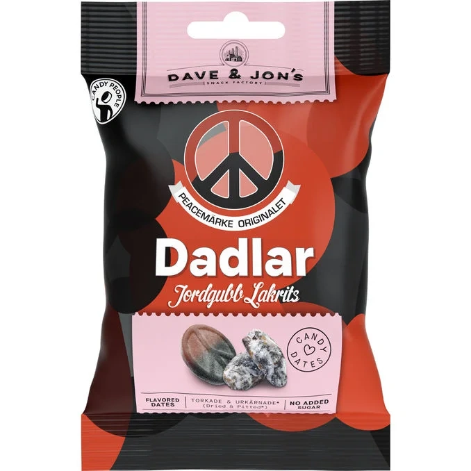 Dadlar Peacemärke Jordgubb & Lakrits