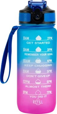 Drikkeflaske Blue And Pink 600ml Hollywood Motivational Bottle