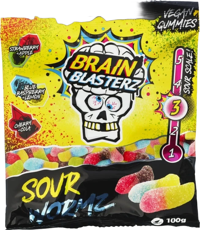 Sour Wormz 100g Brain Blasterz
