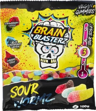 Sour Wormz 100g Brain Blasterz