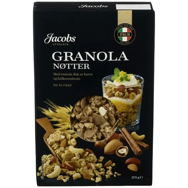 Granola Nøtter 375g Jacobs Utvalgte