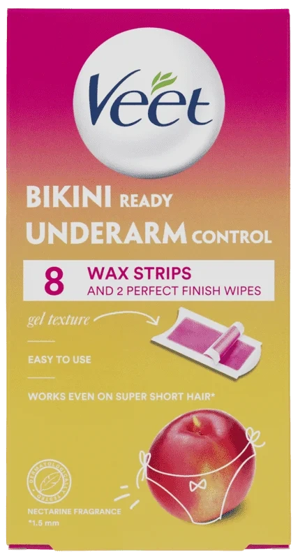Veet Bikini Ready Underarm Control Wax Strips 8stk