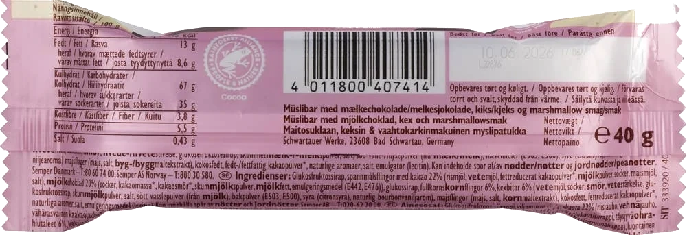 Müslibar Big biscuit og marshmallow