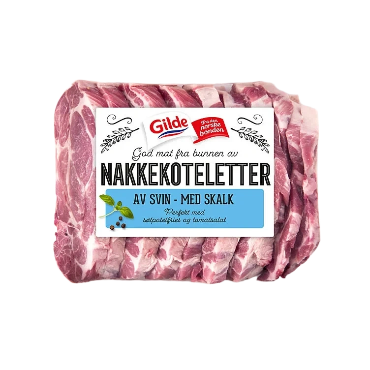 Nakkekoteletter m/Skalk 2kg Pk