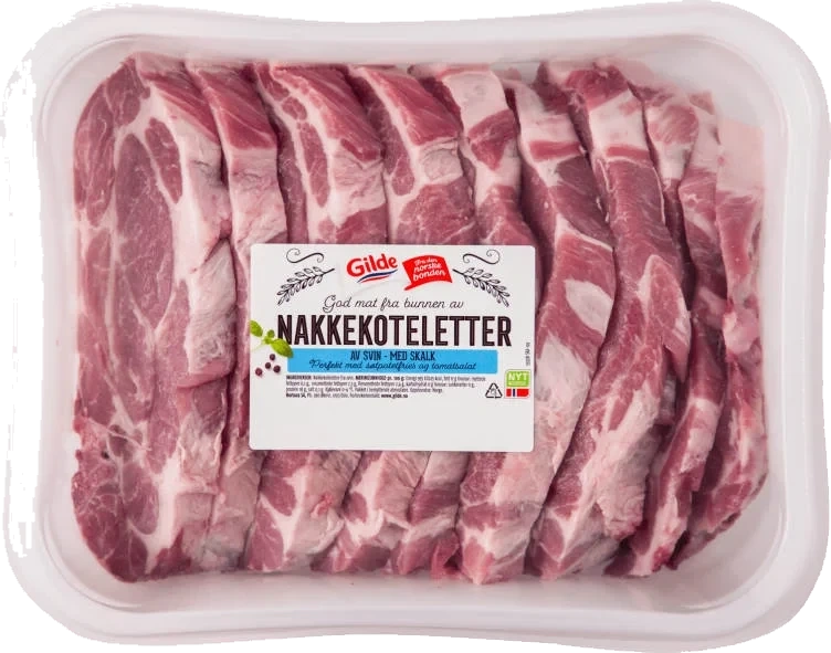 Nakkekoteletter m/Skalk 2kg Pk