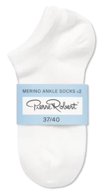 Ankle Socks Merino White 37-40 Pierre Robert
