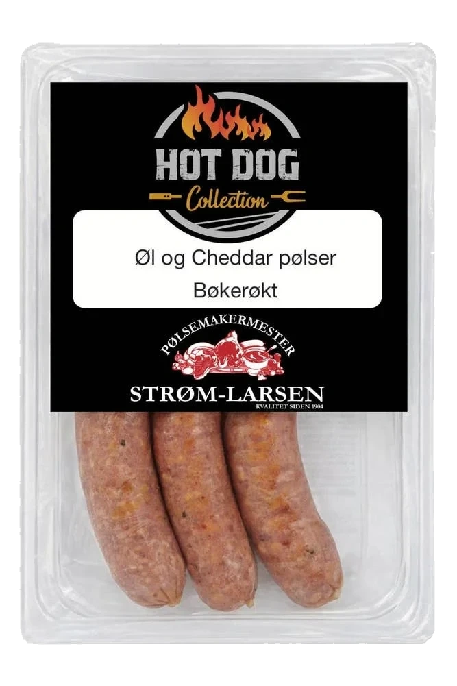 Pale ale og cheddar pølse
