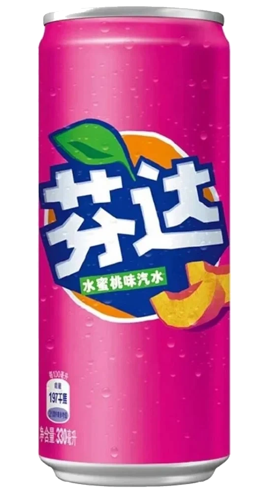 Fanta white peach can asia