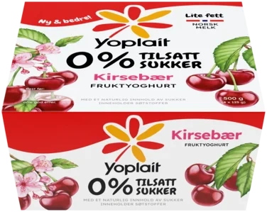Yoplait 0% Yoghurt Kirsebær 4x125g