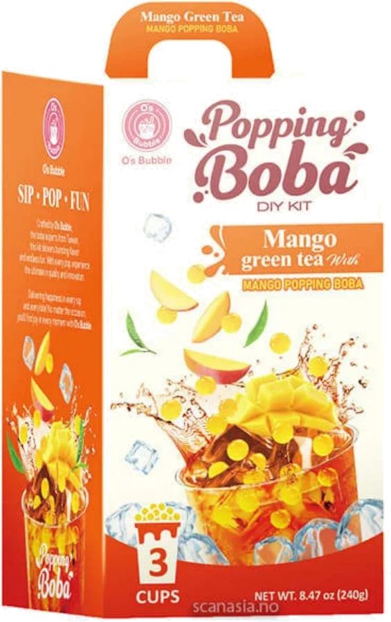 O's Bubble Popping Boba Kit Mango 240g