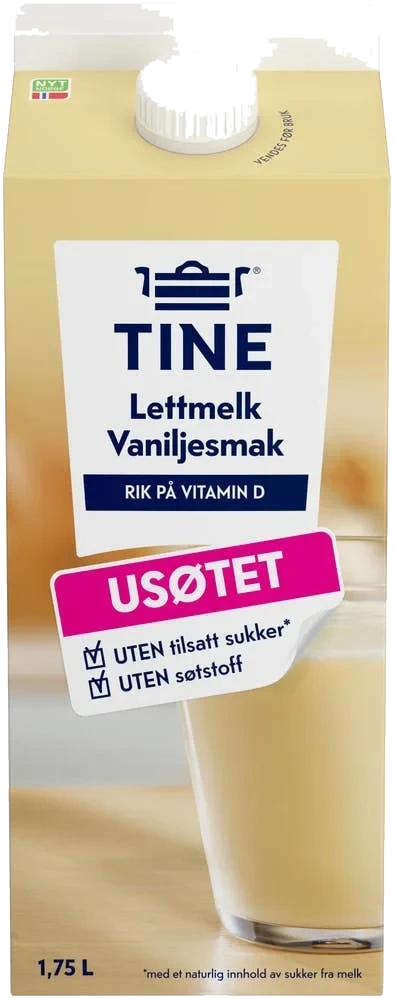 Lettmelk med vaniljesmak