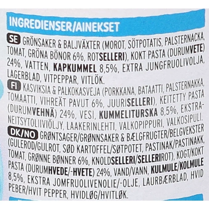 Barnmat Italiensk Pasta 12-pack