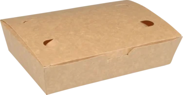 Takeaway Boks Brun 1400ml Papp Hengslet Lokk