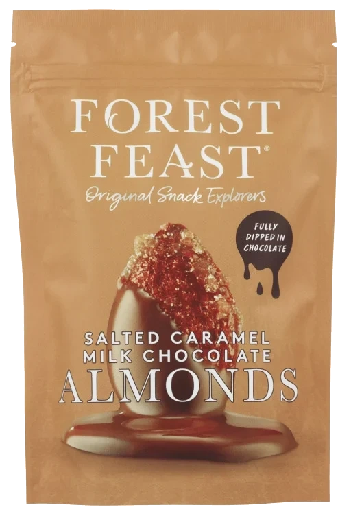 Forest Feast Melkesjokolade, Saltet Karamell Mandler 120g