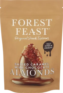 Forest Feast Melkesjokolade, Saltet Karamell Mandler 120g