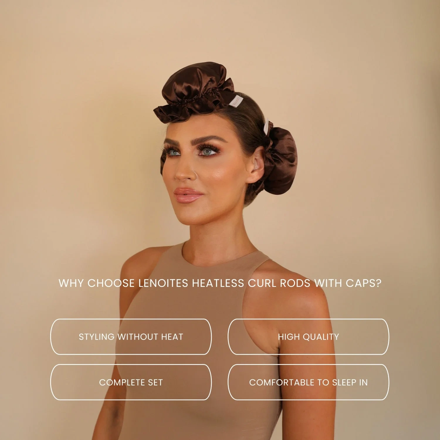 Lenoites Heatless Curling Rods with Caps 3-Pack Set