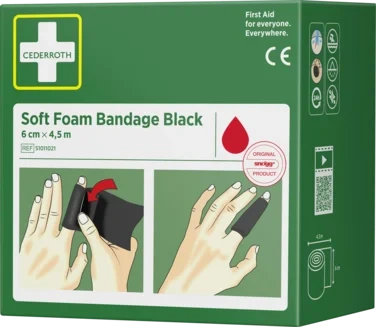 Soft Foam Bandage Black 6x450