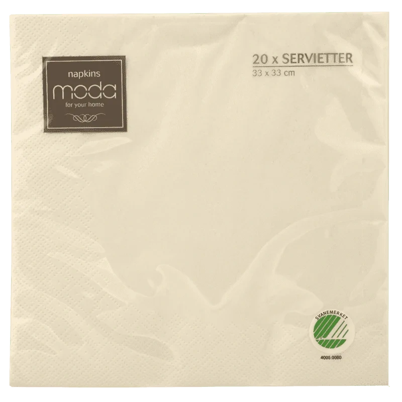 Moda Serviett Creme 33cn 20stk
