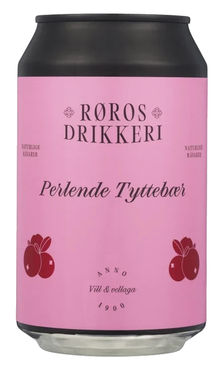 Perlende Tyttebærdrikk Fra Røros Drikkeri, Boks 0,33l*24