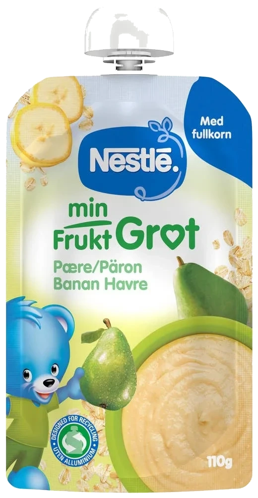 Min fruktgrøt med pære og banan